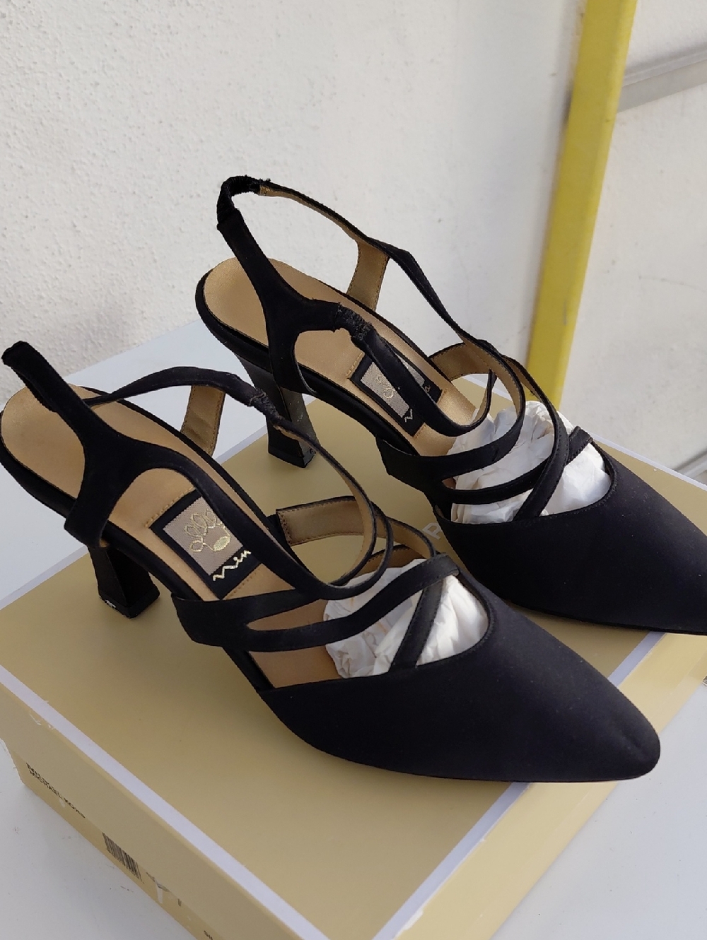 Nina Black Strappy Heels